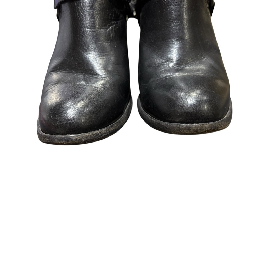Frye Tabitha Harness Short Back Zip Boot Black Size 8.5 - Picture 4 of 16